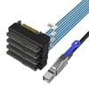 Mini SAS HD SFF-8644转SAS 4SFF-8482+15P一体式效劳器硬盘数据线