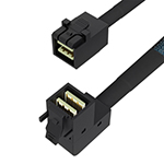 MiniSAS HD SFF-8643转SFF-8643内弯效劳器数据线