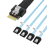 Slim SAS SFF-8654 4i to 4SATA  效劳器硬盘数据线